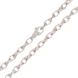 14k White Gold Handmade Fashion Link Necklace 24" 6.7mm 82 grams - White,24"