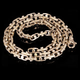 14k Yellow Gold Handmade Greek Key Link Chain Necklace 23" 6mm 72.7 grams - 23"