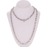 14k White Gold Handmade Fashion Link Necklace 24" 4.5mm 44.5 grams - White,24"