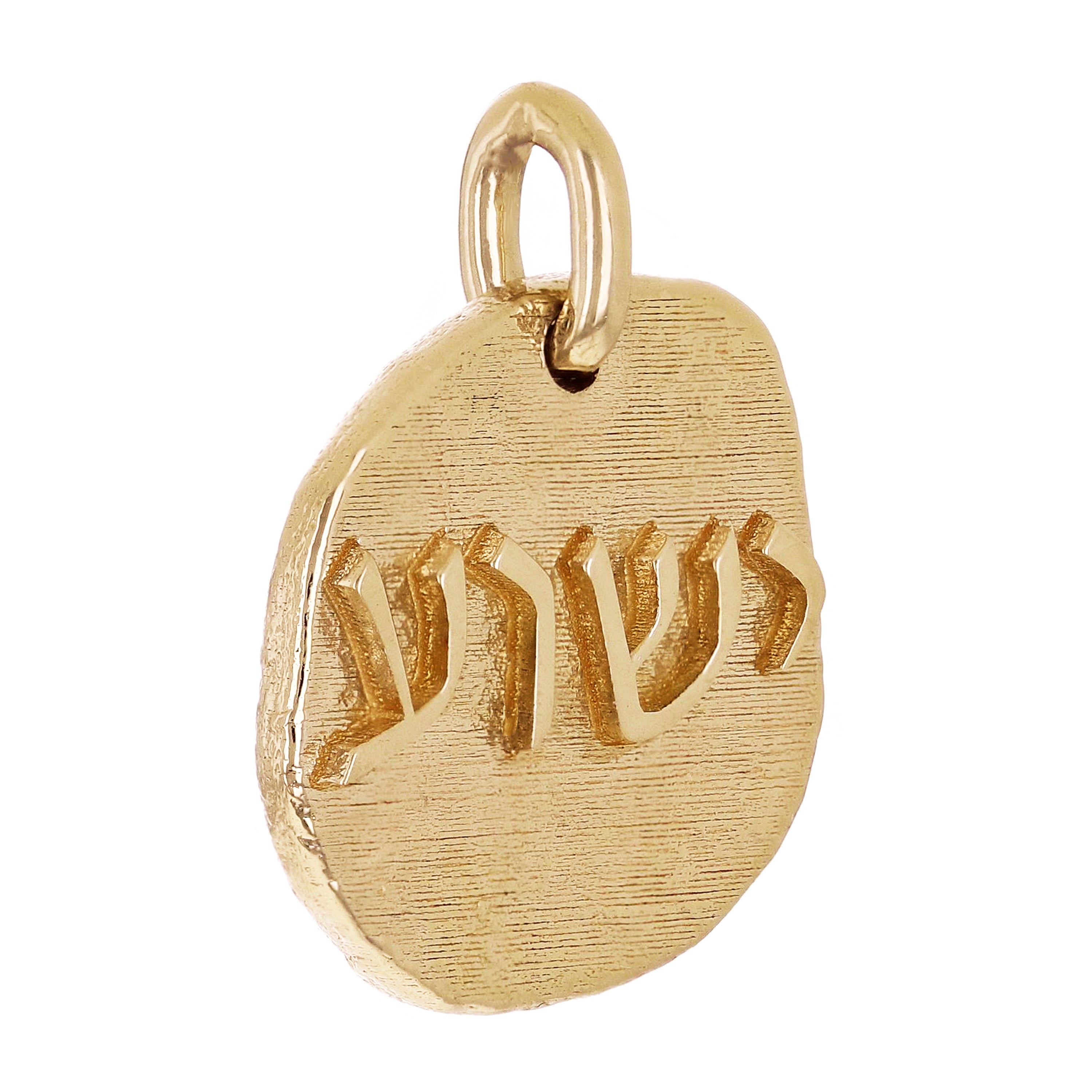 10k Yellow Gold Jesus Yeshua Hebrew Biblical Font Pendant 23x18.7mm 6.2 grams - Medium