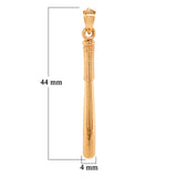 14k Rose Gold Baseball Bat Charm Pendant 1.7" 4.4 grams - Rose