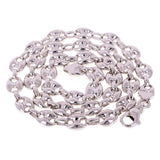 14k White Gold Solid Puffy Gucci Mariner Chain Necklace 20" 11.7mm 123.8 grams - White,20"