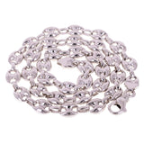 10k White Gold Solid Puffy Gucci Mariner Chain Necklace 20" 11.7mm 110.2 grams - White,20"