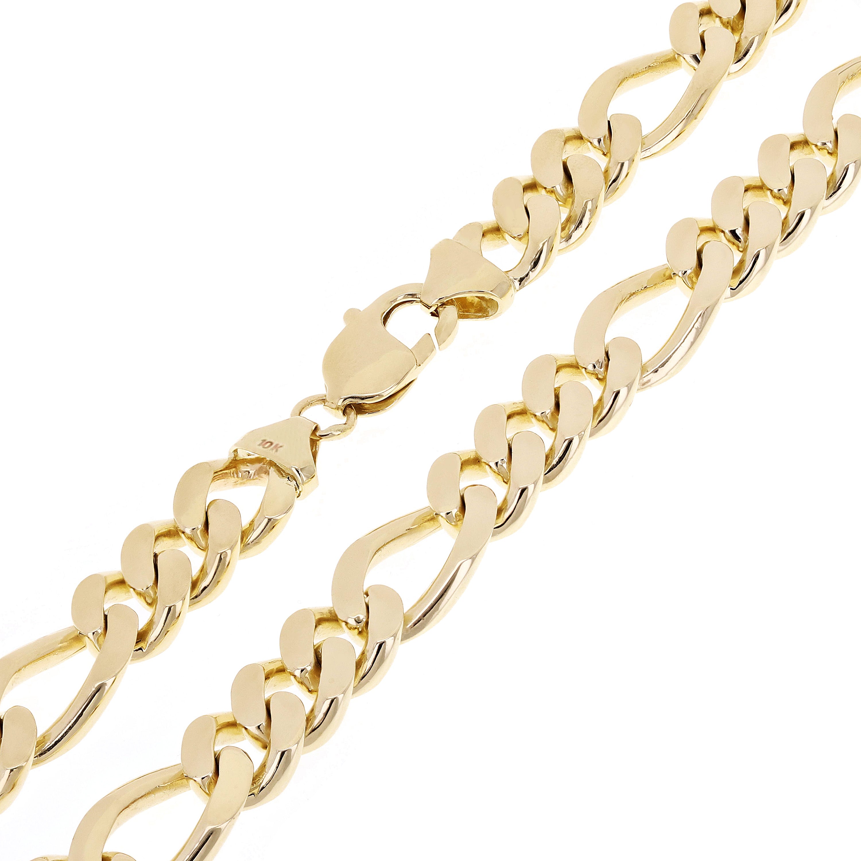 Men's 10k Yellow Gold Solid Heavy Figaro Chain Necklace 20" 11.7mm 123.5 grams - 20"