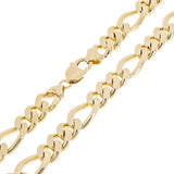 Men's 10k Yellow Gold Solid Heavy Figaro Chain Necklace 20" 11.7mm 123.5 grams - 20"