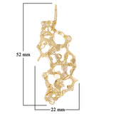 14k Yellow Gold Solid Free Form Nugget Charm Pendant 2" 10.6 grams