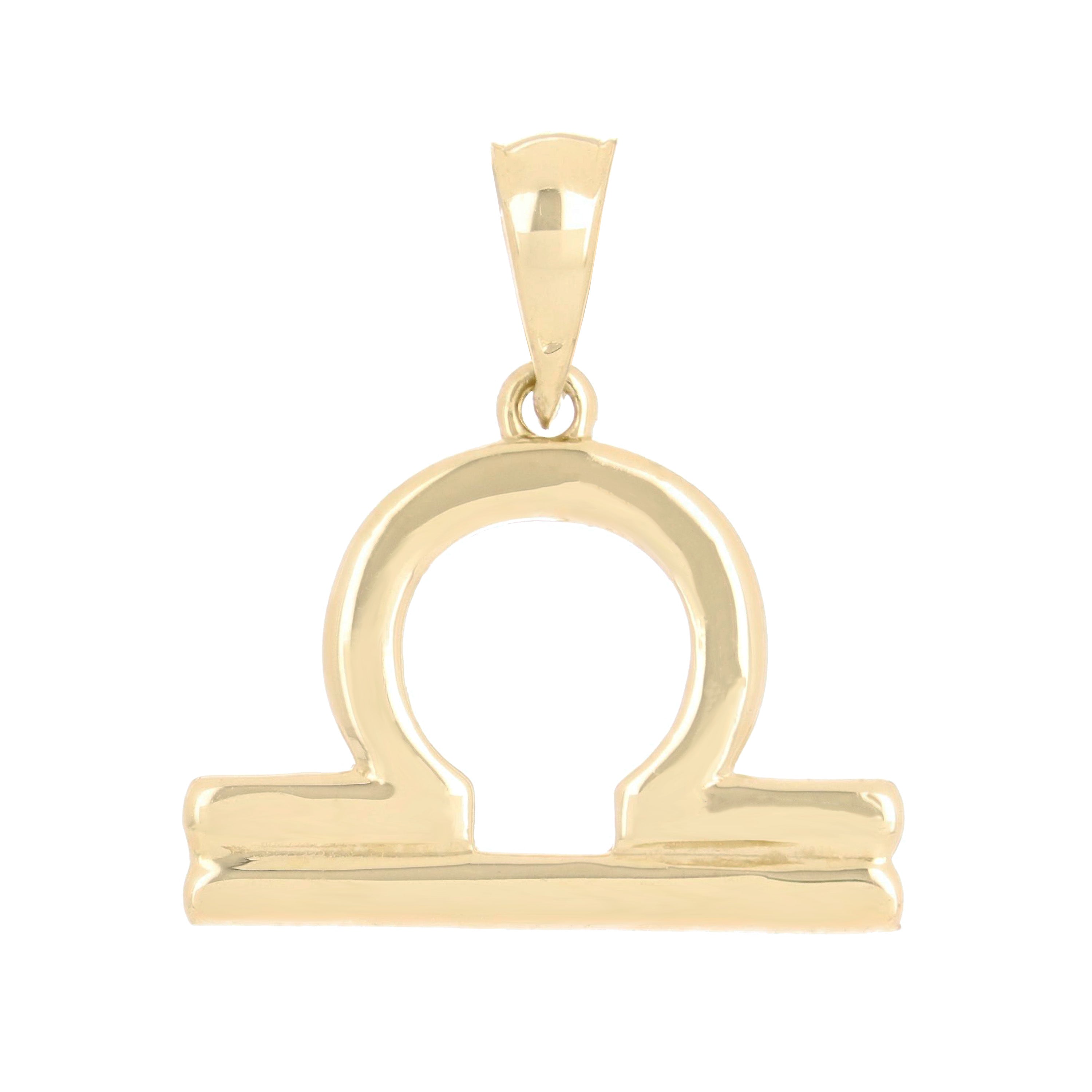 14k Yellow Gold Libra Zodiac Sign Charm Pendant - Libra,Yellow
