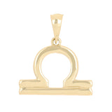 14k Yellow Gold Libra Zodiac Sign Charm Pendant - Libra,Yellow