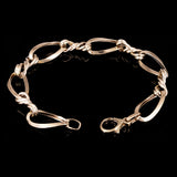 Italian 14k Yellow Gold Hollow Oval Twisted Link Bracelet 7.5" 10mm 7 grams