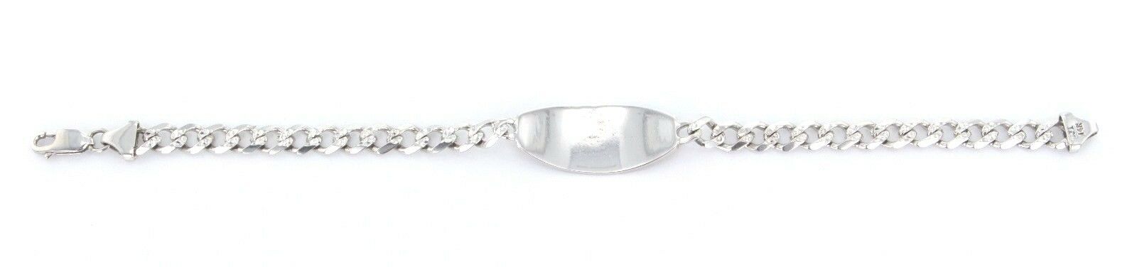 14k White Gold Handmade Fashion Link Bracelet 8" 4.2mm 12.9 grams