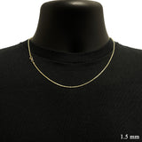 10k Yellow Gold Solid Diamond Cut Rope Chain Necklace 20" 1.5mm 3.9 grams - 1.5mm 3.9grams