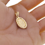 Italian 14k Yellow Gold Our Lady of Guadalupe Medal Charm Pendant 1.2" 2.2 grams
