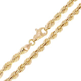 18k Yellow Gold Solid Diamond Cut Rope Chain Necklace 22" 6mm 67 grams - 22" 67 grams