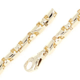 10k Yellow Gold Solid Bullet Style Link Chain Bracelet 7" 6mm 22.5 grams - Yellow,7" 22.5 grams
