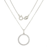 14k White Gold Diamond Eternity Pendant  Necklace 18" - White
