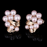 14k Yellow Gold Infinity Fresh Water Pearls Stud Earrings 19mmx15mm 6.4 grams