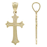 14k Yellow Gold Small Christian Cross Religious Charm Pendant 1.3 grams - Yellow