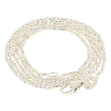 Italian 14k White Gold Solid Diamond Cut Raso Chain Necklace 16" 1.1mm 4 grams - 16" 4 grams