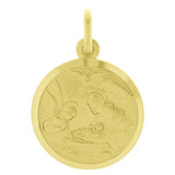 Italian 14k Yellow Gold Baptism Medal Charm Pendant 1" 2.9 grams