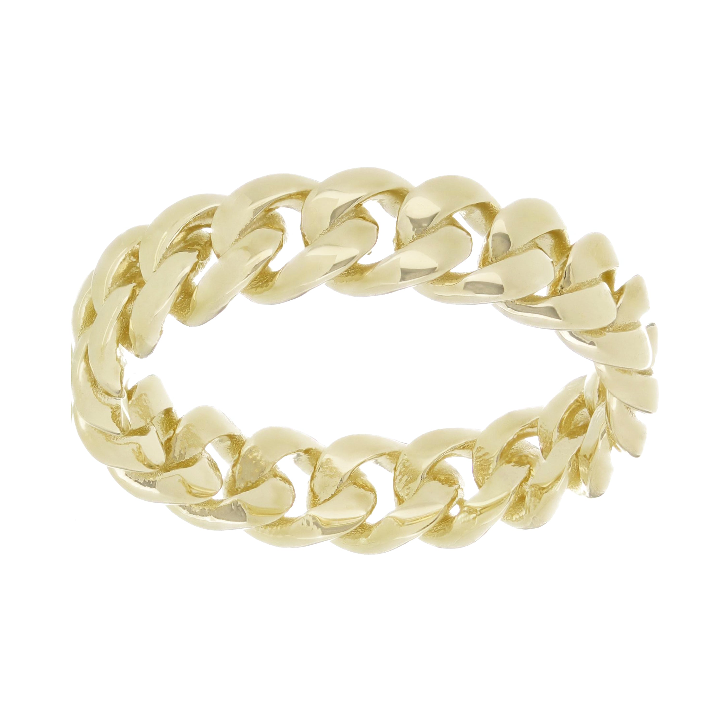 14k Yellow Gold Miami Cuban Ring Curb Link Band 5mm Size 6 - 4 grams - 6