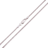 Italian 14k White Gold Solid Diamond Cut Franco Chain Necklace 18" 1.3mm 4.5g - 18"