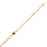 Italian 14k Yellow Gold Engravable Baby Kid ID Figaro Bracelet 5.5" 1. grams