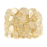 Men's 10k Yellow Gold Solid Nugget Ring Size 7 - 18.3mm 11 grams - Ring Size 7