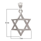 14k White Gold High Polished Jewish Star of David Pendant - White