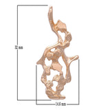 10k Rose Gold Free Form Nugget Charm Pendant 1.25" 2.9 grams - Rose