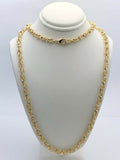 14k Yellow Gold Turkish Link Chain Necklace 20" 5mm 37.6 grams - Yellow,20"