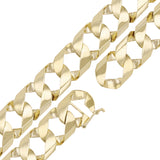 10k Yellow Gold Cuban Chain Link Bracelet 7" 13.8mm 26.9 grams - 7"