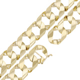 14k Yellow Gold Cuban Chain Link Bracelet 7" 13.8mm 30.2 grams - 7"