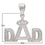 14k White Gold Solid Father's Day Daddy DAD Charm Pendant 1.3 grams - White