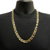 Men's 14k Yellow Gold Solid Concave Mariner Chain Necklace 20" 13mm 125 grams - 20" 125 grams