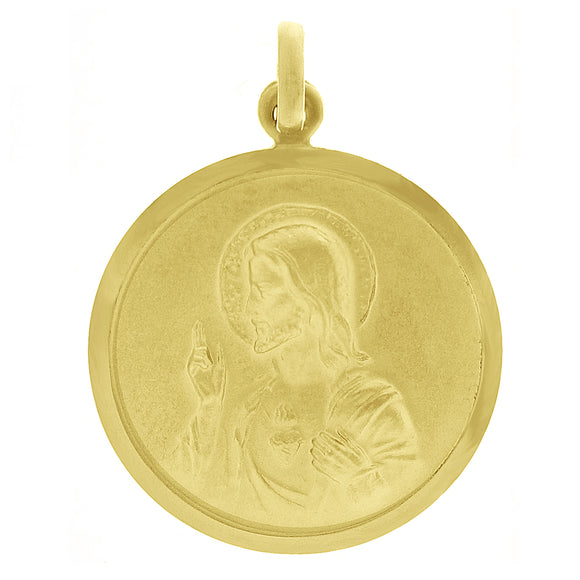 Italian 14k Gold Sacred Heart of Jesus & Lady of Perpetual Help Medal Pendant