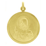 Italian 14k Gold Sacred Heart of Jesus & Lady of Perpetual Help Medal Pendant