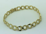 10k Yellow Gold Solid Horse Shoe Nugget Bracelet 8.5" 8mm 13 grams