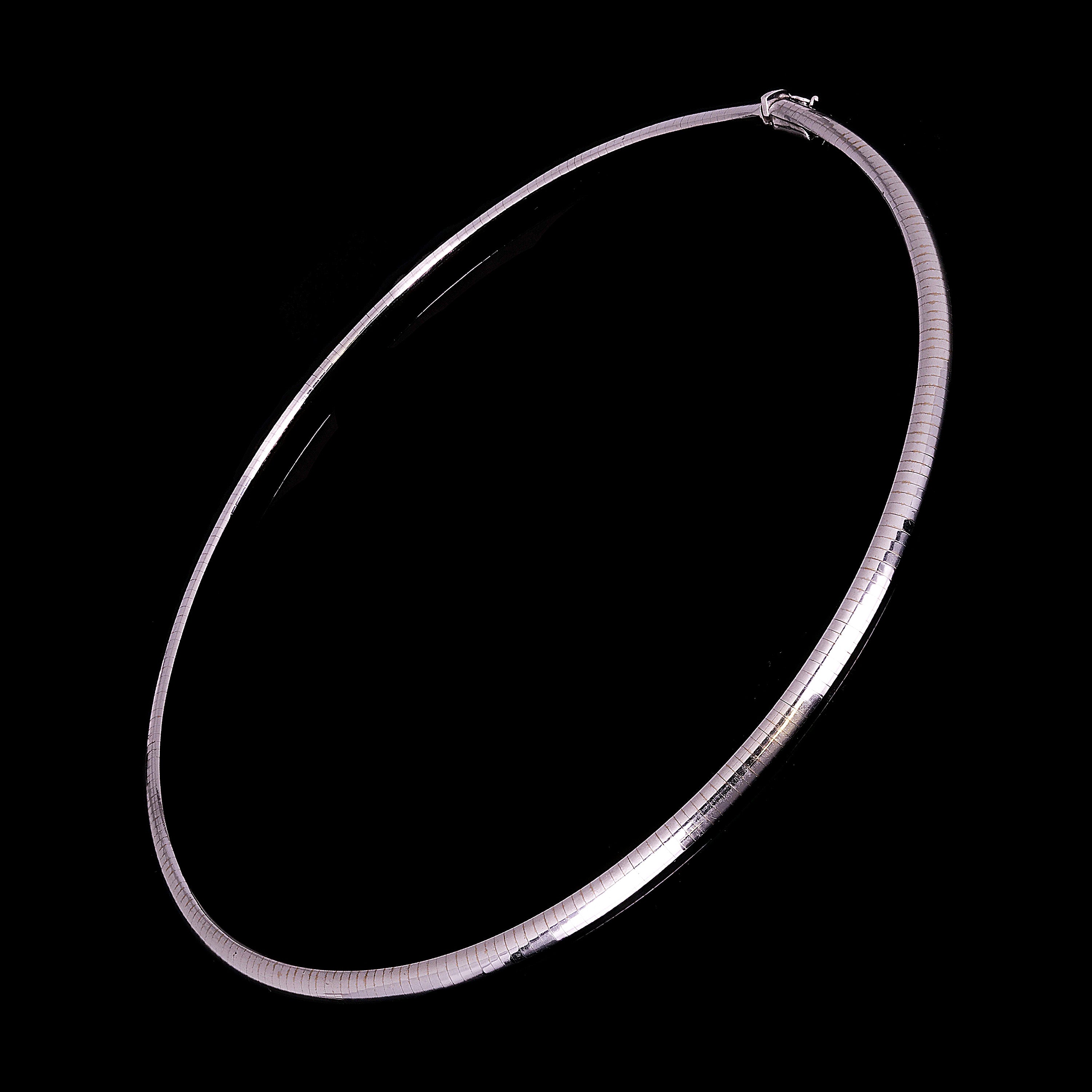 Women's Italian 14k White Gold Omega Necklace Choker 18" 5mm 34.3 grams - 34.3 grams