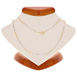 Italian Two Tone Gold Diamond Cut Ball Bead Chain Necklace 16" 2.3 grams