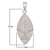 14k White Gold REVERSIBLE Jewish Menorah Hanukkah Candle Star of David Pendant - White