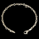 14k White Gold Solid Handmade Fancy Link Bracelet 7" 5mm 12.4 grams - White,7" 12.4 grams