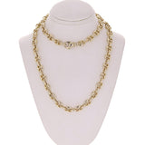 14k Yellow Gold Solid Handmade Link Puffed Mariner Necklace 20" 7.5mm 65.5 grams - 20" 65.5 grams