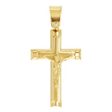 Italian 14k Yellow Gold Hollow 3D Jesus Crucifix Cross Pendant 1.5" 3.1 grams