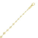 Italian 14k Yellow Gold Diamond Cut Graduated Ball Bead Bracelet 7-7.5" 2.6 grams