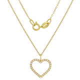 14k Yellow Gold 0.10ctw Natural Diamond Heart Charm Pendant Necklace 18" - Yellow