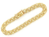 10k Yellow Gold Solid Double Link Charm Bracelet 7" 7.5mm 15.8 grams