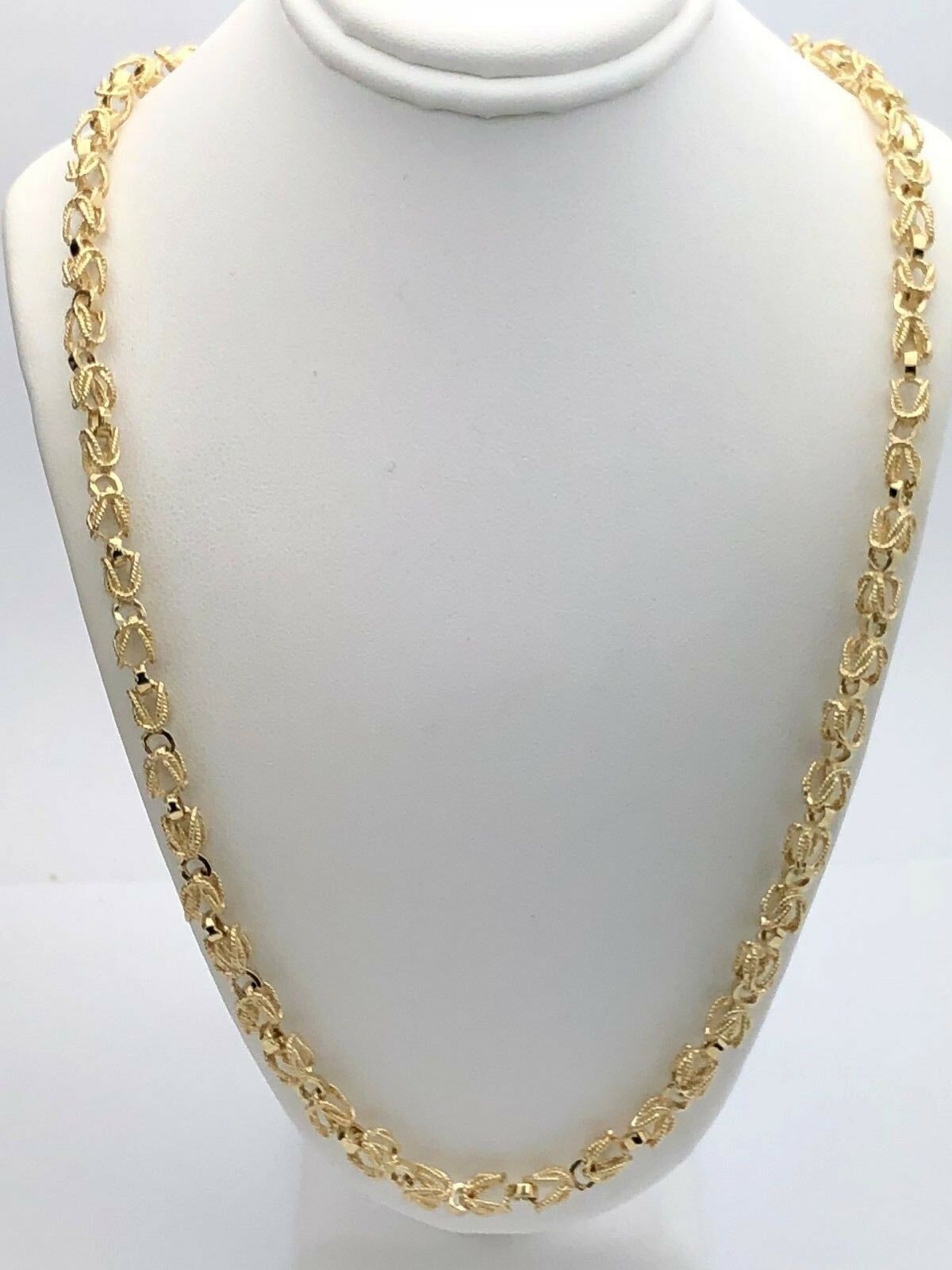 14k Yellow Gold Turkish Link Chain Necklace 25" 5mm 47 grams - Yellow,25"