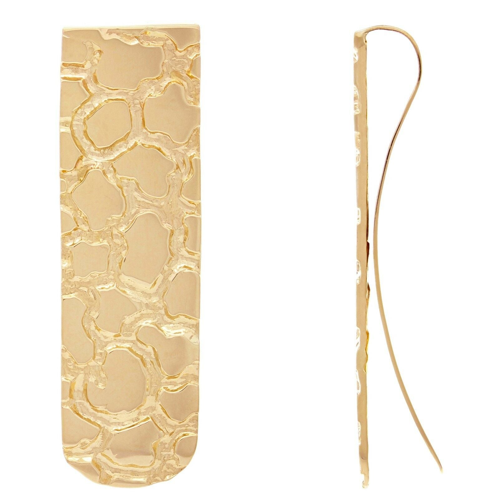 Men's 14k Yellow Gold Solid Nugget Money Clip Wallet Money Holder 1.9" 15 grams - Yellow