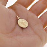 14k Yellow Gold Round Saint Benedict Medal Charm Pendant 1" 2.9 grams