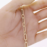 Italian 14k Yellow Gold Hollow Twisted Paper Clip Link Bracelet 7.75" 6.3mm 4g